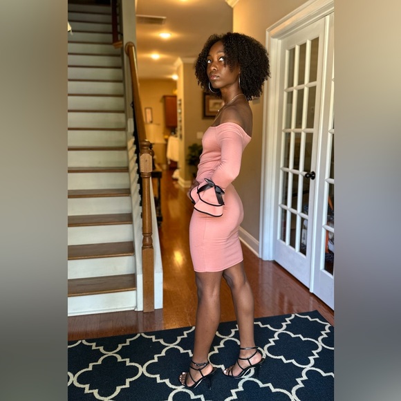 Off- Shoulder Mini Dress with satin bows - Picture 4 of 6